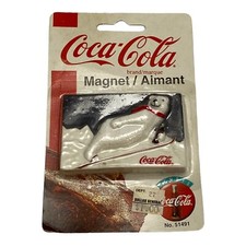 Vintage 1999 Coca-Cola Coke Polar Bear Skiing Magnet #51491