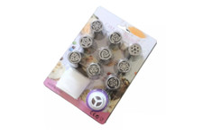 11 pcs Cake Decorating Russian Flower Tulip Piping Nozzle Tips with piping bag