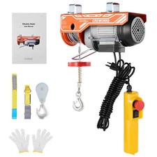 CREWORKS Electric Hoist Winch with Remote 2500 lbs Ceiling Pulley Overhead Crane