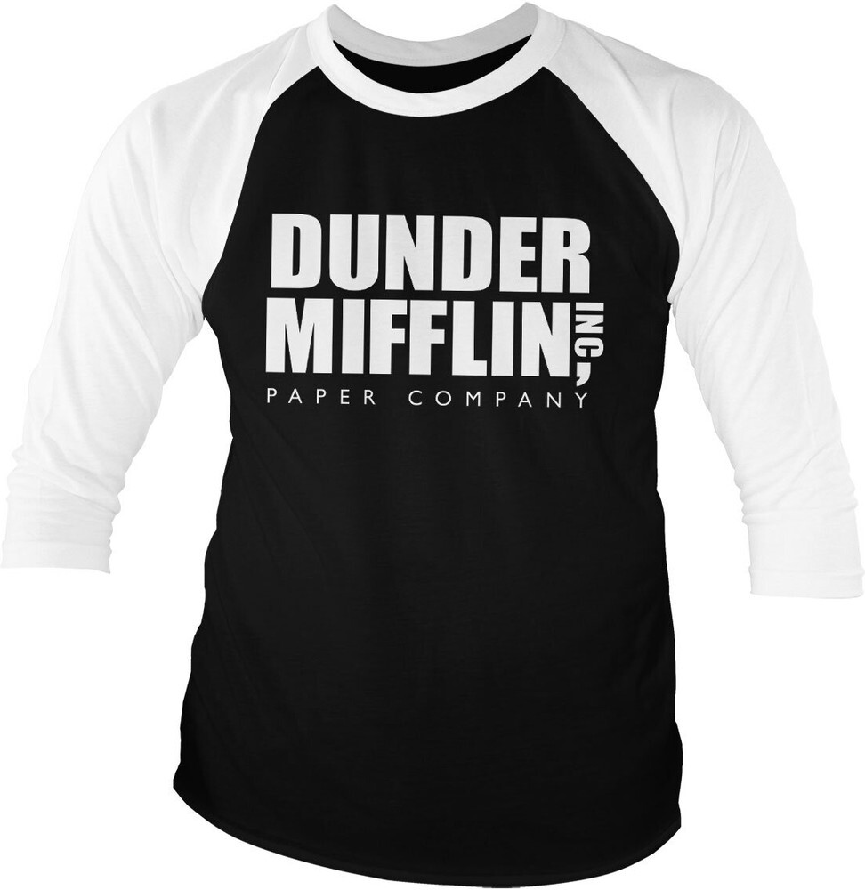 Офис Dunder Mifflin Inc Бейсбольная футболка с длинным рукавом и логотипом Organic Baseball с длинным рукавом 34 и 6890₽