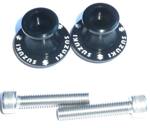 SUZUKI GSXR 1300R HAYABUSA 99-25 BLACK PADDOCK STAND BOBBINS COTTON REELS SPOOLS - Picture 10 of 10