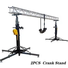 Two Heavy Duty 19FT Lighting Crank Stands Lighting Crank Stands w/Outrigger550LB