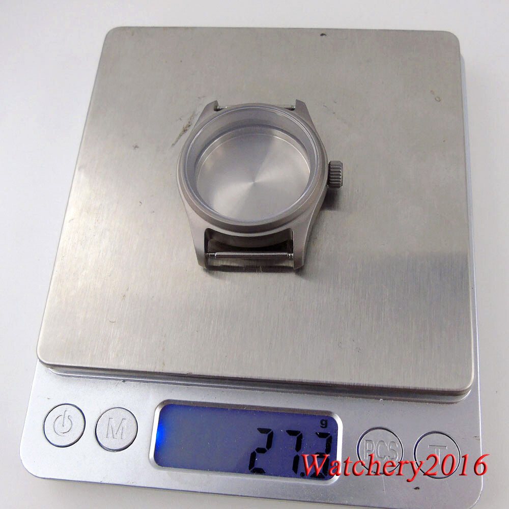 36mm Tandorio Pilot Titanium Watch Case For NH35A NH36 2824 PT5000