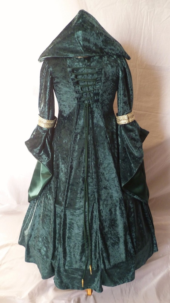 Girls Medieval Dress Renaissance Hooded Gown made to measure from age 5 to  7 yrs | eBay