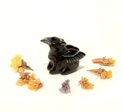 Raven Griffin figurine Gryphon statue TO ORDER Tiny clay bird sculpture
