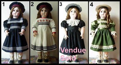 Antique Twin Doll Dress SFBJ Kestner Halbig Heubach Dress Antique Doll