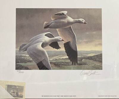 Daniel Smith 1991 Duck Stamp print with Stamp Signed/Numbered