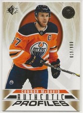 CONNOR McDAVID 2020/21 SP Hockey Authentic Profiles GOLD 619/999 #AP-1 Oilers