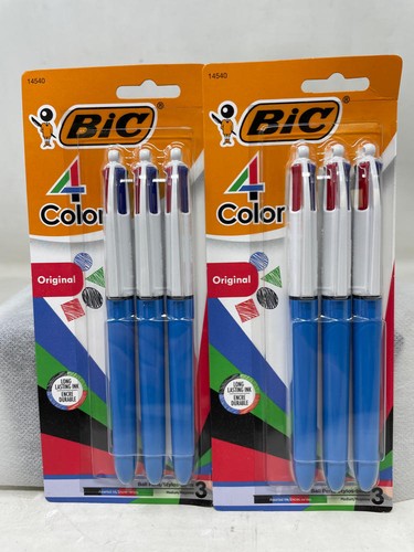 BIC Original 4-Color Ball Pen Medium Point (1.0 mm), Assorted Ink, 6ct.
