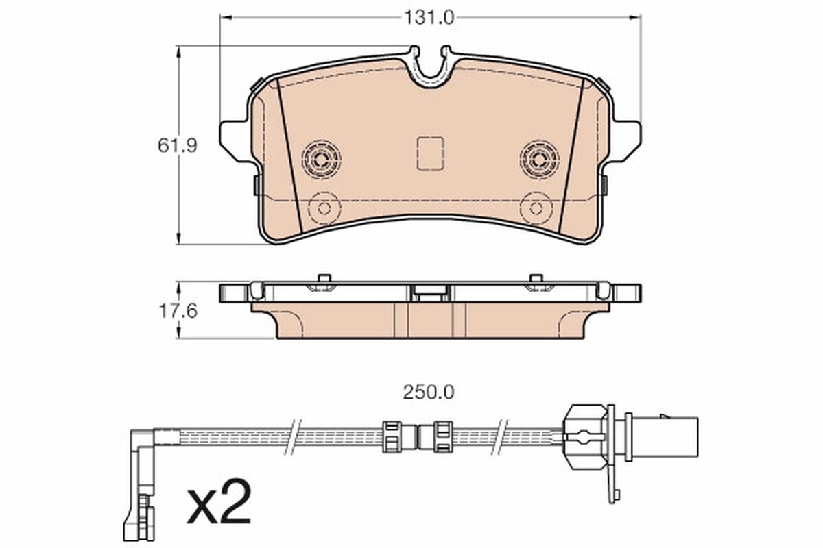 GDB1975 TRW Brake Pad Set, disc brake for AUDI