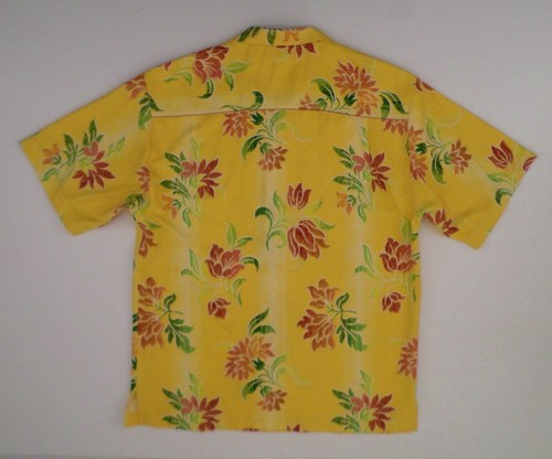 Tommy Bahama Men's Short Sleeve Loop Shirt M Yellow Floral 100% Silk - Picture 7 of 10
