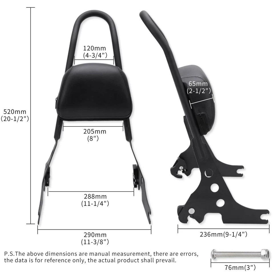 Respaldos de pasajeros Sissy Bar + almohadilla para Harley Davidson Sportster Iron 1200 883 Foto 2 de 4