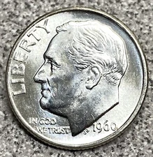 1960-D Roosevelt Dime - BU - 90% silver