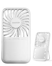 Handheld Mini Fan, 3 Speed Portable Lash Fan Makeup Mirror with LED White