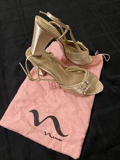 Nina womens heeled shoes gold rinestone buckle 9M