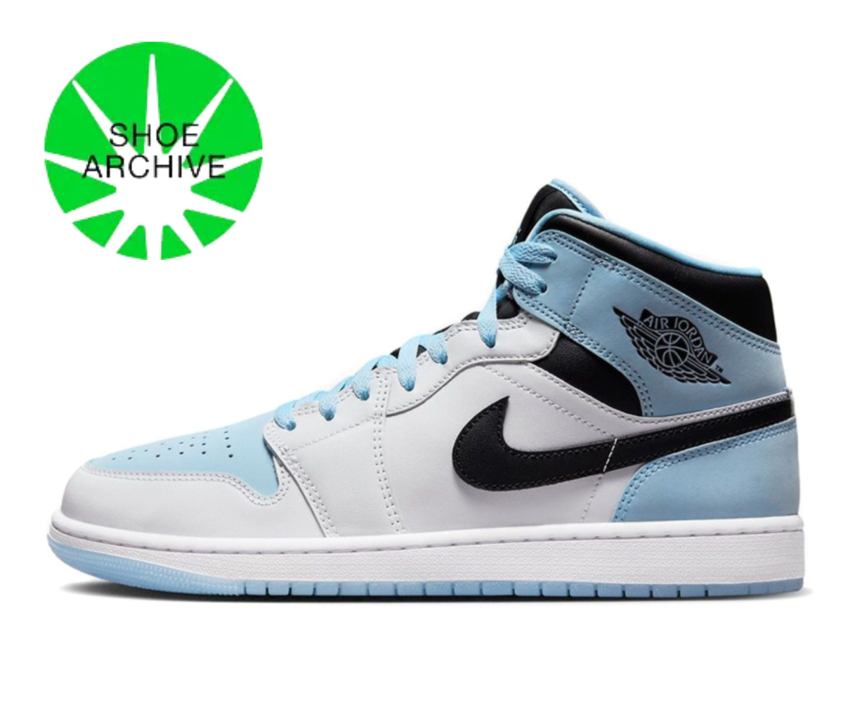 NEW Sz 10 Men's Nike Jordan 1 Mid SE White Ice Blue DV1308