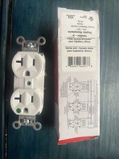 LEGRAND RADIANT GFCI Duplex Receptacle - 2097W, White Self Test -20A 125VAC 60Hz