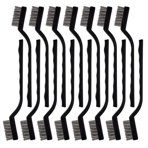 15 tlg Mini Edelstahl Drahtbürsten Set zum Reinigen Schweißen Schlacke Rost Draht