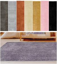 Shaggy Rug for Living Room Hallway Runner 3CM High Shagg Pile Plain Grey Black