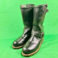CHIPPEWA  Engineer Boots Steel Toe Leather Bl...