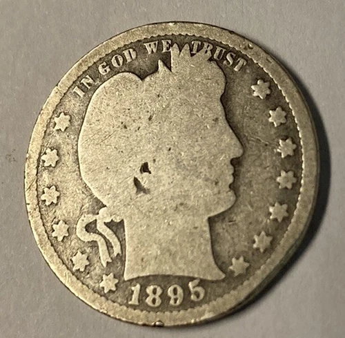 (I3) 1895 S 25C BARBER SILVER QUARTER DOLLAR COIN KEY DATE Cool MM Way Right