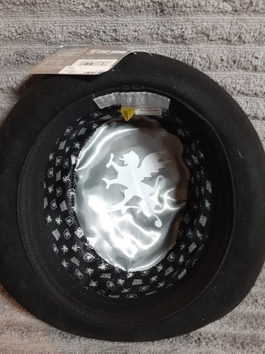 Cappello Fedora Stacy Adams Porkpie in Feltro di Lana NERO Medium Taglia M NUOVO CON ETICHETTA - Foto 4 di 4