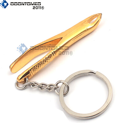 Full Gold forceps key chain Dental Instruments