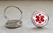 Right Kidney Only Medical Alert 925 Sterling Silver Adjustable Ring
