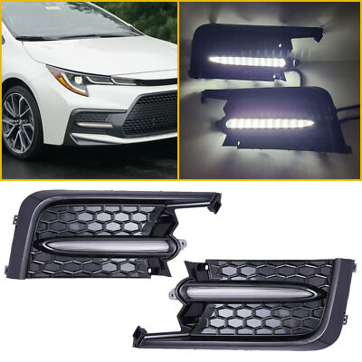 Right&Left Side Front Fog Light Lamp LED DRL For 2020-2022 Toyota Corolla SE XSE