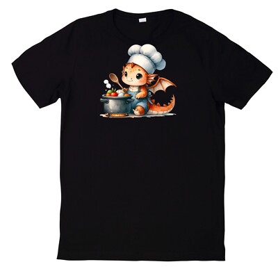 Cute Baby Dragon Print Cotton T-Shirt