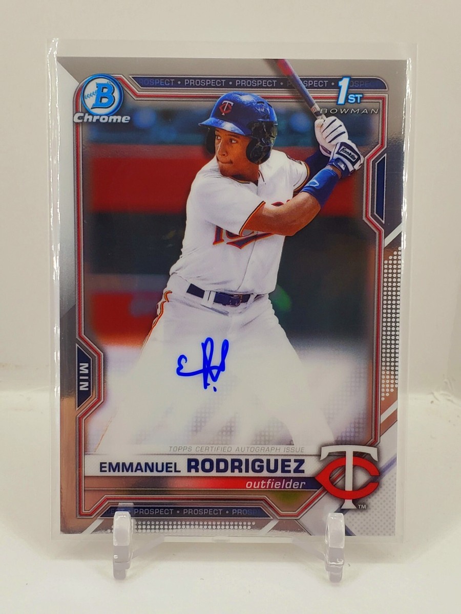 2021 Bowman Chrome 1st Emmanuel Rodriguez Base Auto Twins ROOKIE 