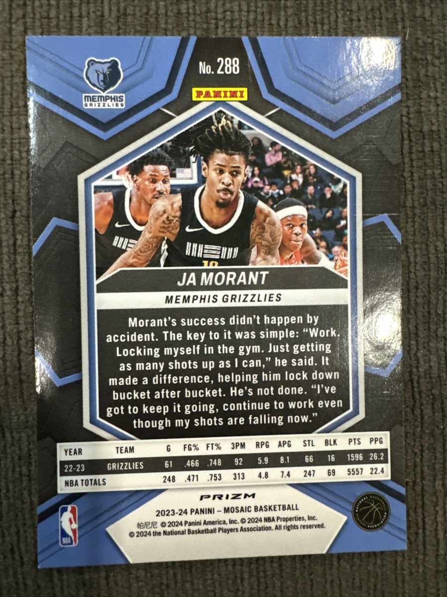 2023-24 Panini Mosaic Red Prizm Insert Ja Morant City