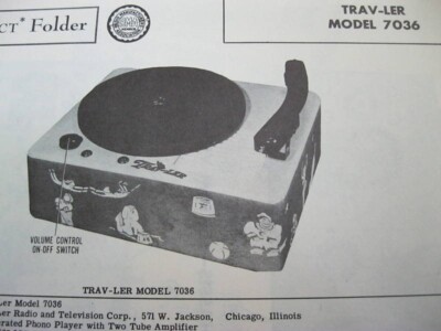 TRAV-LER 7036 PHONOGRAPH PHOTOFACT