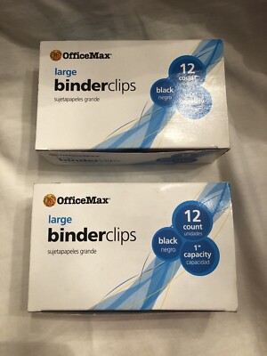 Two New Packs Of 12 Each Office Max Large Binder Clips | eBay