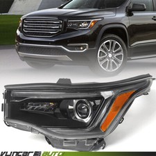 For GMC Acadia 2017-2019 w/ LED DRL Black Halogen Headlight Driver Left Assembly