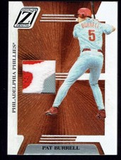 2005 Donruss Zenith Pat Burrell Game Used Jersey Patch Baseball Card 007/150