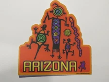 Travel STICKER ~ ARIZONA Native American PictoGraphs: Lizard, Snake, Person +