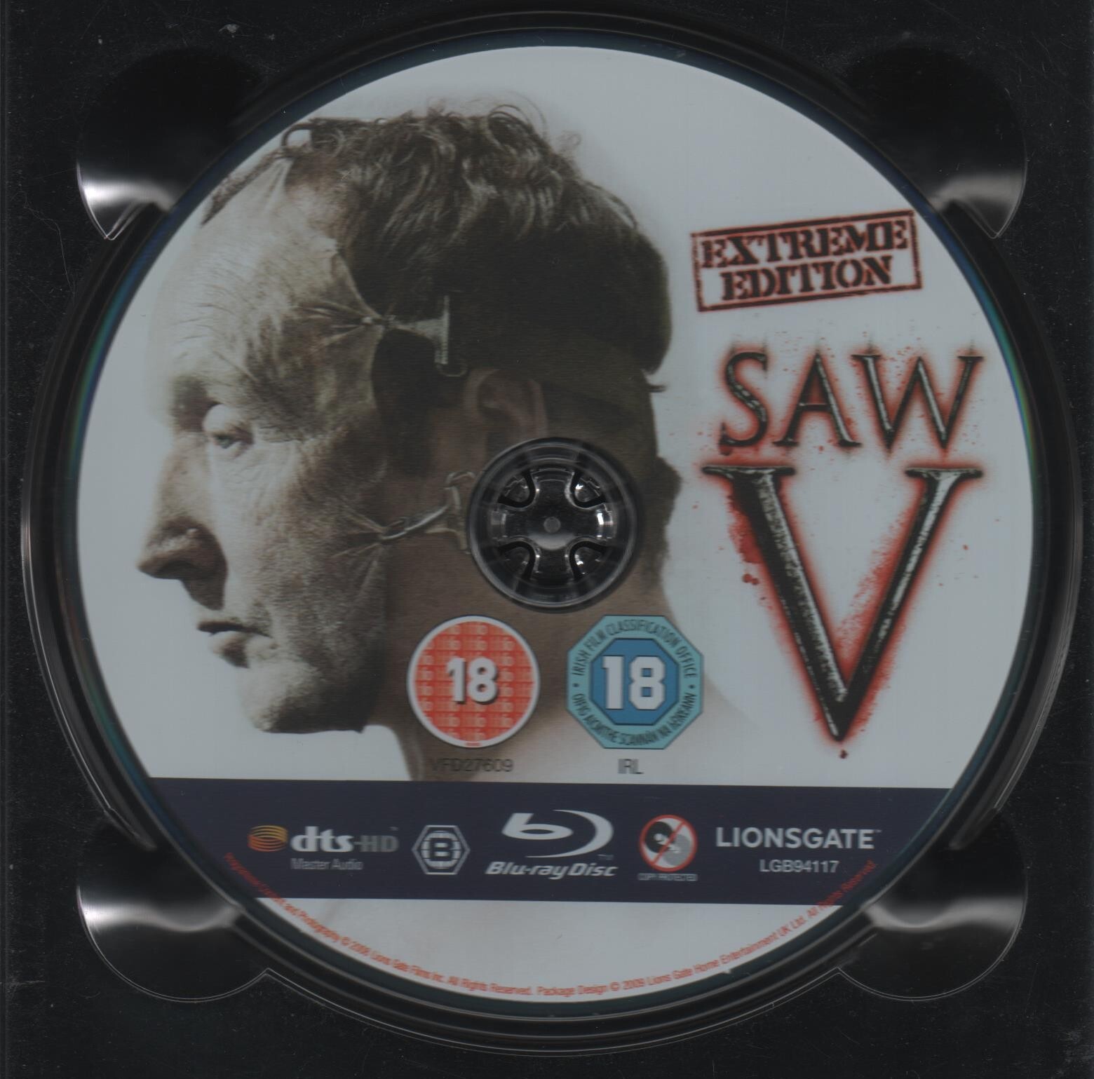 Saw V (5) Extreme Edition (Blu-ray 2009) DISC ONLY - Tobin Bell Dir. David Hackl