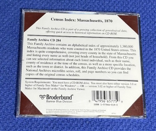 Family Tree Maker's Family Archives CD# 284 Indice di censimento: Massachusetts, 1870 - Foto 3 di 3