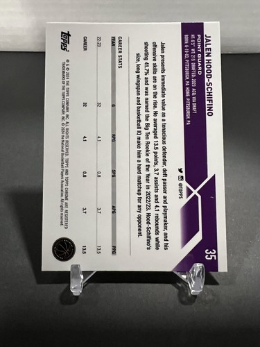 2023-24 Topps Chrome Jalen Hood - Schifino Green Logo Refractor RC #35 - Bild 2 von 2