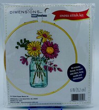 Dimensions Counted Cross Stitch Kit 72-75344 Flower Mason Jar NIP