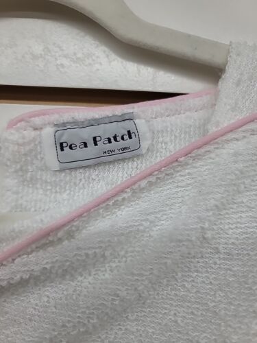 Vintage Pea Patch Dress M White Textured With Pink Belt Women's M/L - Picture 4 of 9