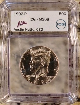 1992-P Kennedy Half Dollar MS68 ICG JFK 50 Cent Rarity NGC PCGS