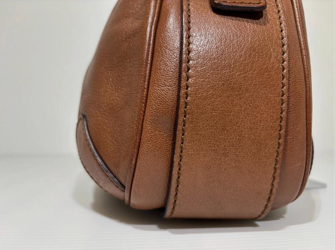 Borsa a mano YVES SAINT LAURENT YSL rive gauche Mombasa in pelle marrone con Dut bag