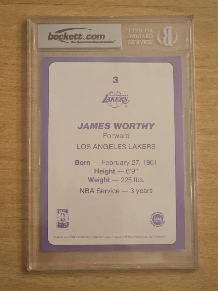Star Supers 1985 autografiado James Worthy #3 5x7 automático BGS 10 HOF Lakers firmado Foto 4 de 4