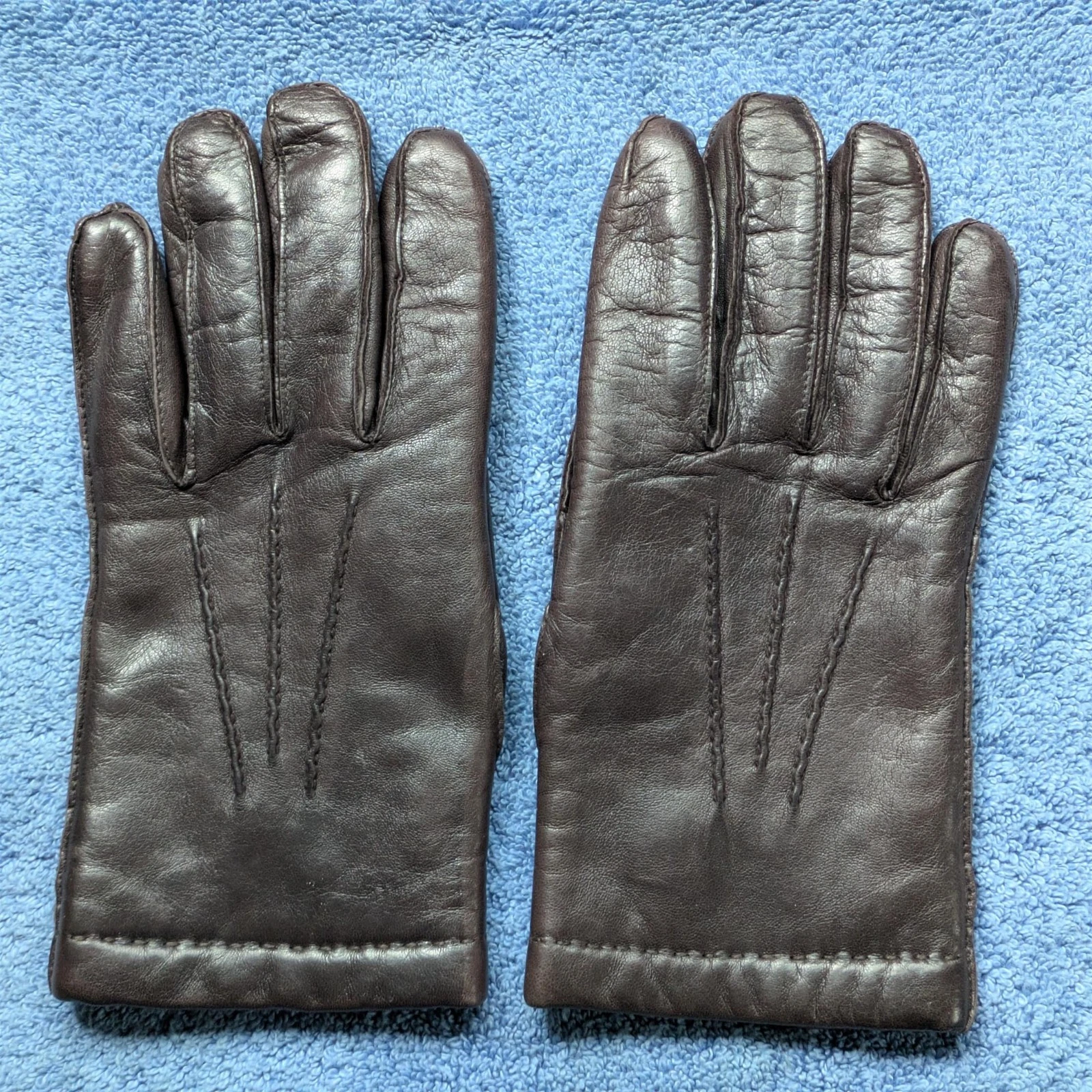 ARIS Men’s Soft Brown Leather Gloves - Size L--Lined