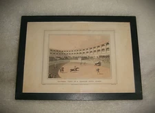 PRINT Frame BULL FIGHT Spanish Bullfighting General View Arena Old Vintage Antiq