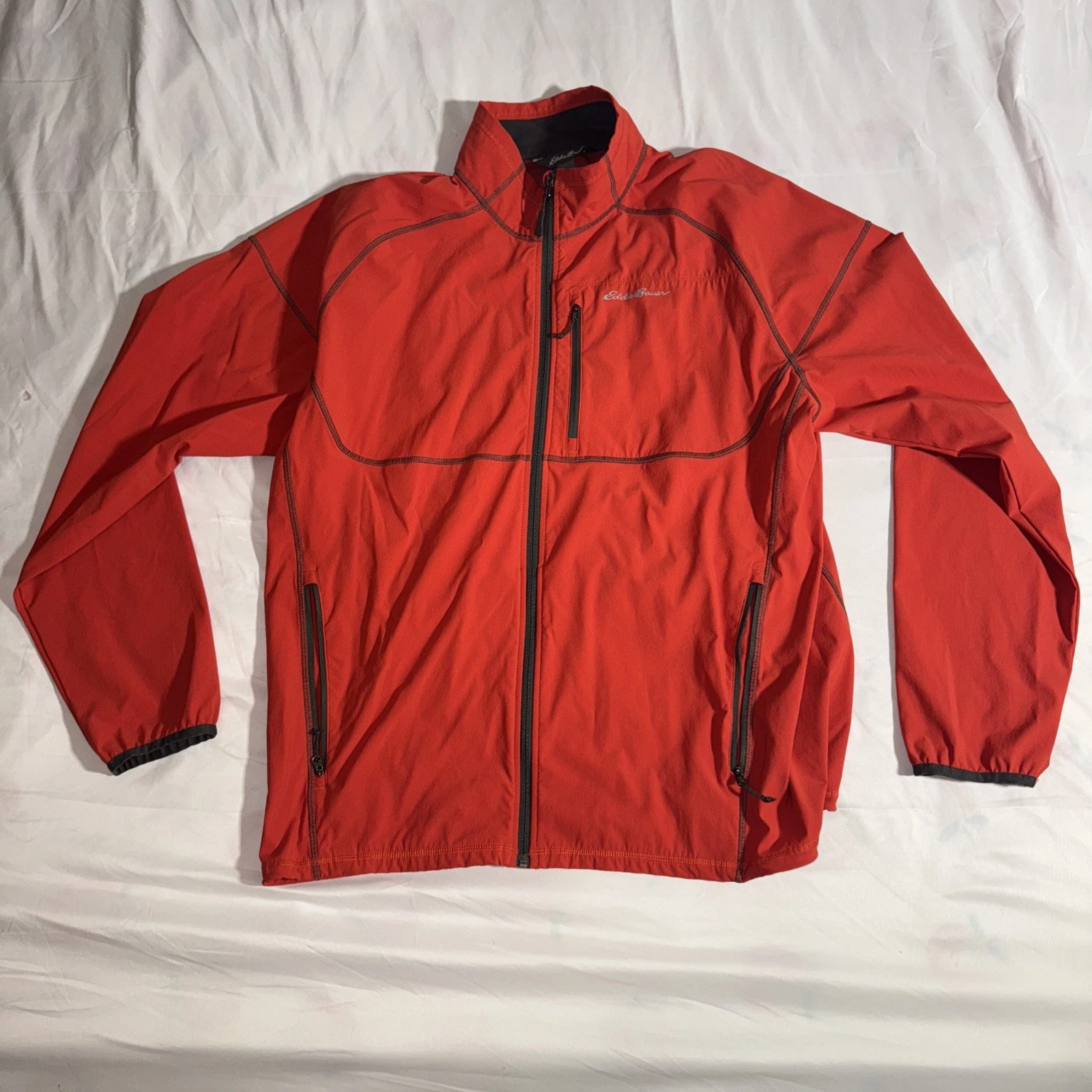 Eddie Bauer Stratify Soft Shell Jacket Mens Extra Large XL Red Lightweight