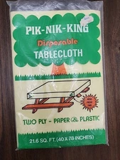 Vintage Pik - Nik - King Disposable Tablecloth  Original Price Tag From Revco