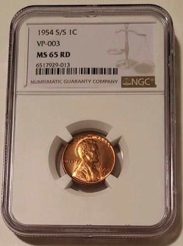 1954 S/S Lincoln Wheat Cent RPM VP-003 MS65 RED NGC